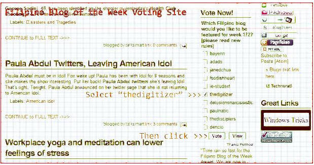 Voting Site's Cartoonized Screenshot